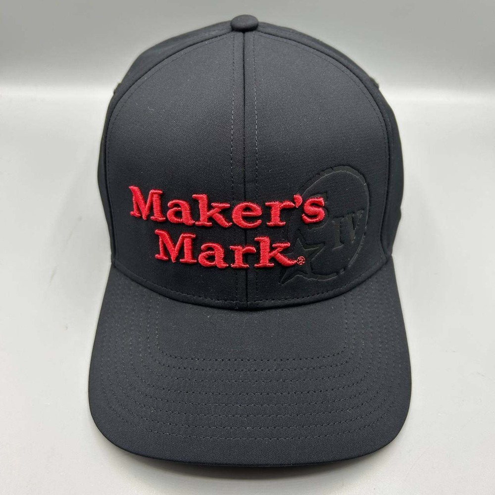 Maker's Mark SIV Hat Men Black Embroidered The Game Strap Back Cap New